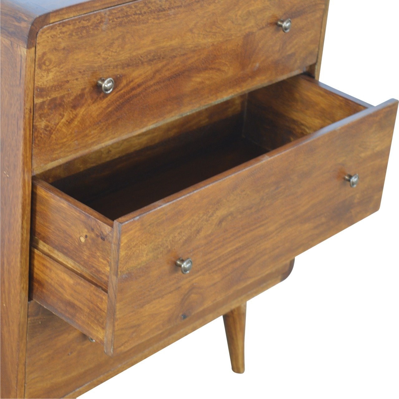 Curved Chestnut Chest 100% Solid Mango Wood