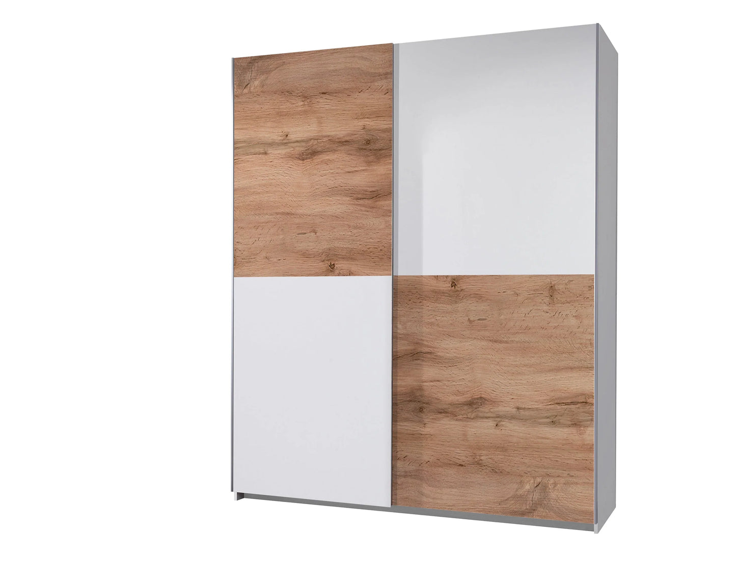 Time Sliding Door Wardrobe 170cm. White Matt or Wild Oak
