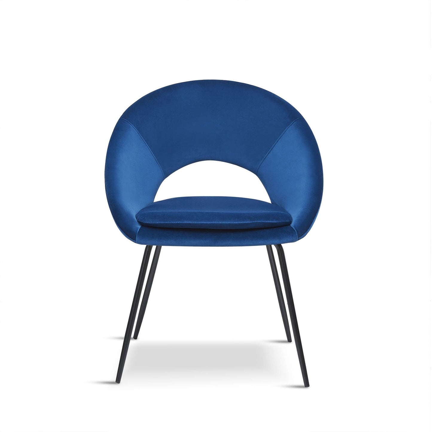 Blue Open Back Dining Chair With Black or Gold Legs