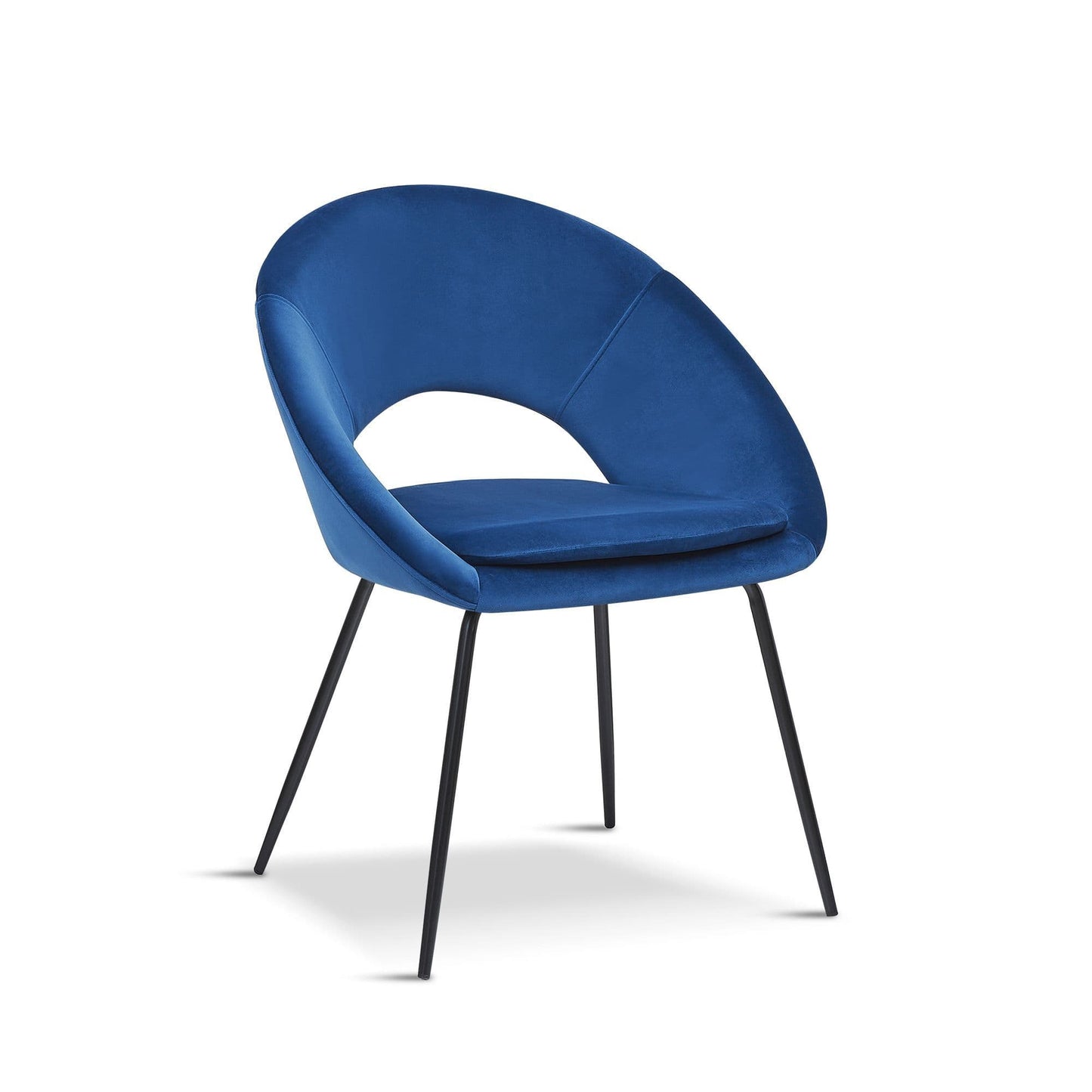 Blue Open Back Dining Chair With Black or Gold Legs