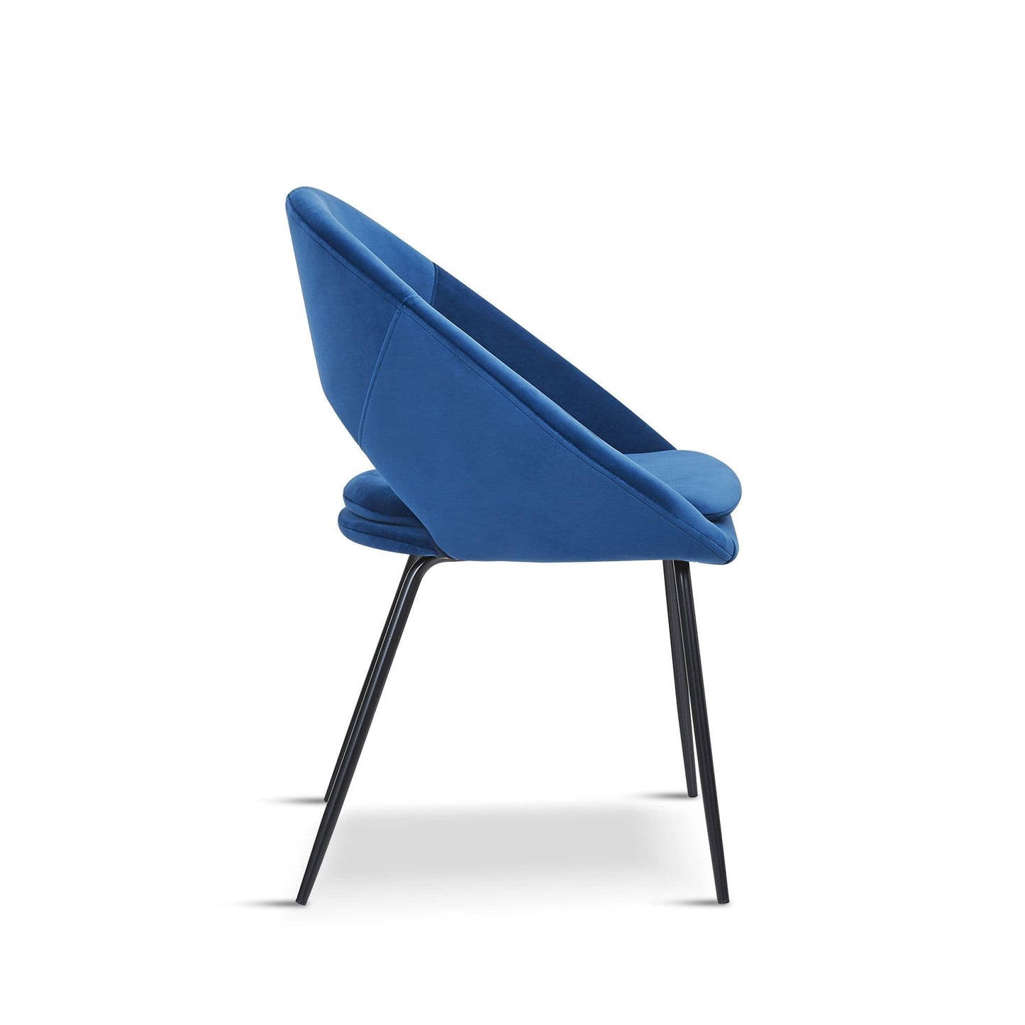 Blue Open Back Dining Chair With Black or Gold Legs