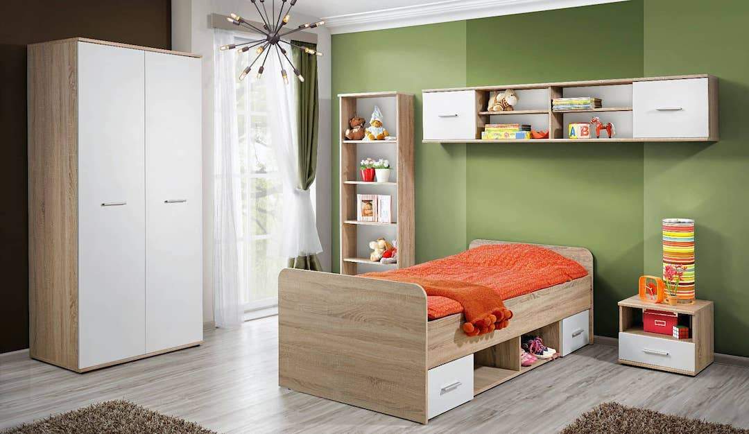 Dino DI-05 Bedside Table White Matt & Oak Sonoma