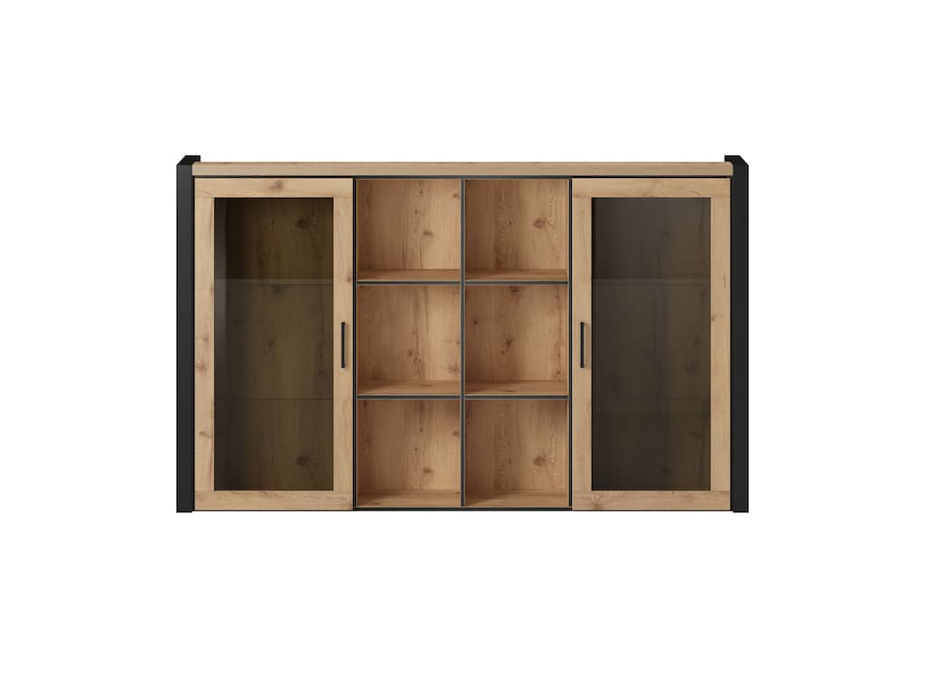 Aktiv 04 Display Cabinet. Oak Taurus & Black Matt
