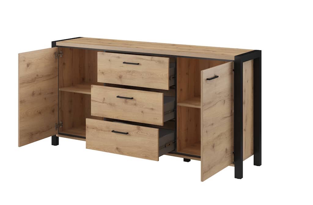 Aktiv 26 Sideboard Cabinet 180cm Oak Taurus & Black Matt