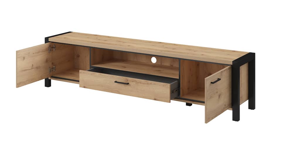 Aktiv 40 TV Cabinet 210cm Oak Taurus & Black Matt