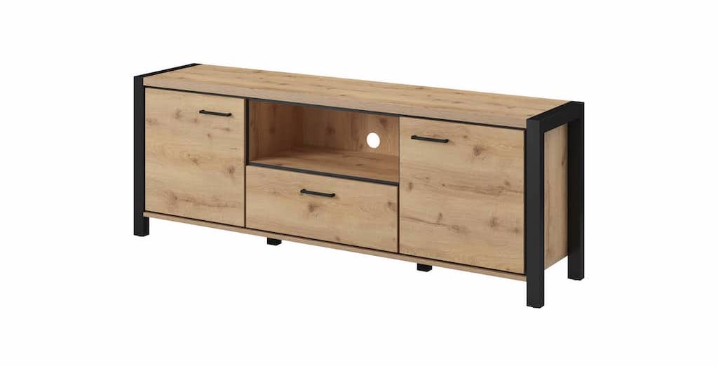 Aktiv 41 TV Cabinet 180cm Oak Taurus & Black Matt