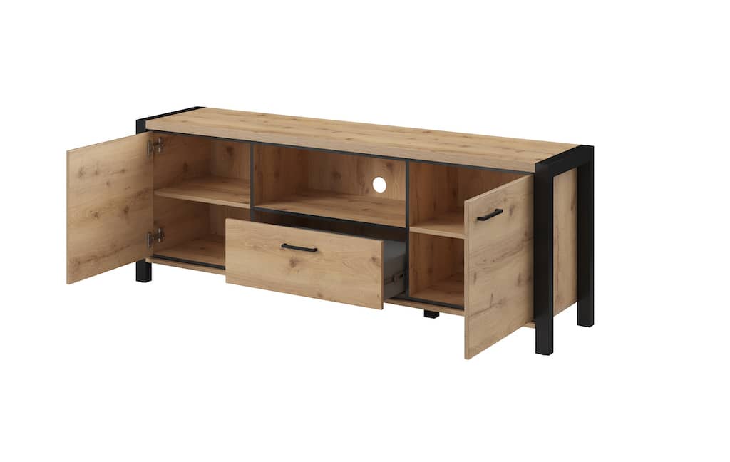 Aktiv 41 TV Cabinet 180cm Oak Taurus & Black Matt
