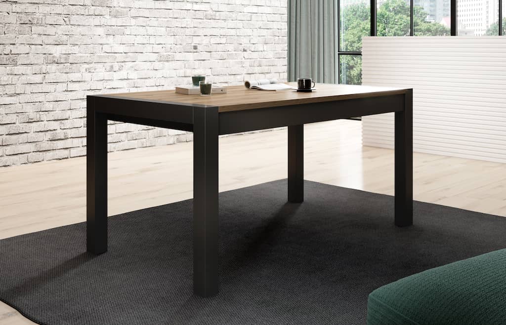 Aktiv Extending Dining Table 160cm Oak Taurus & Black Matt
