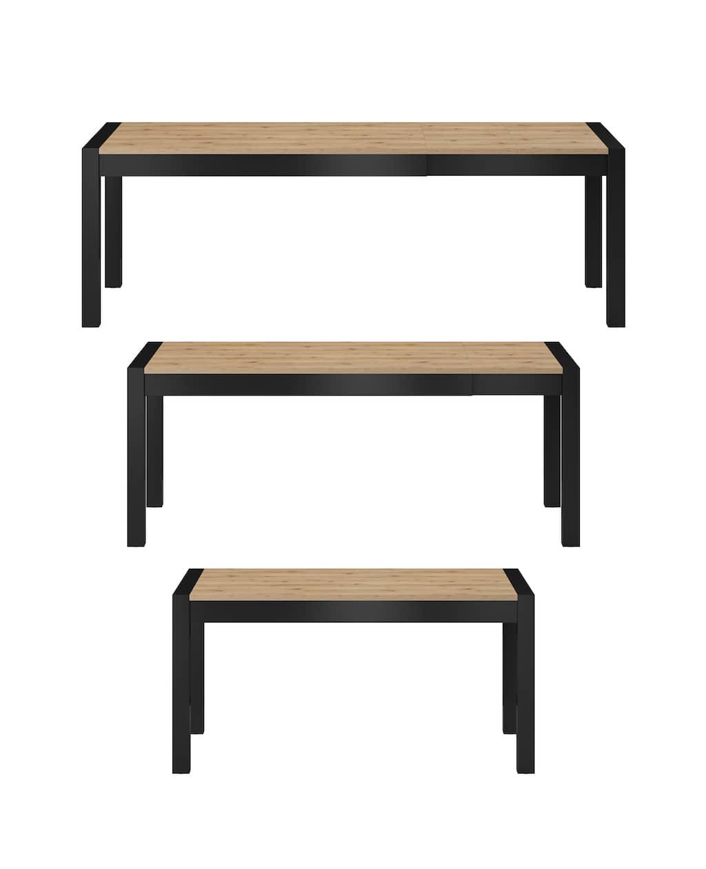 Aktiv Extending Dining Table 160cm Oak Taurus & Black Matt