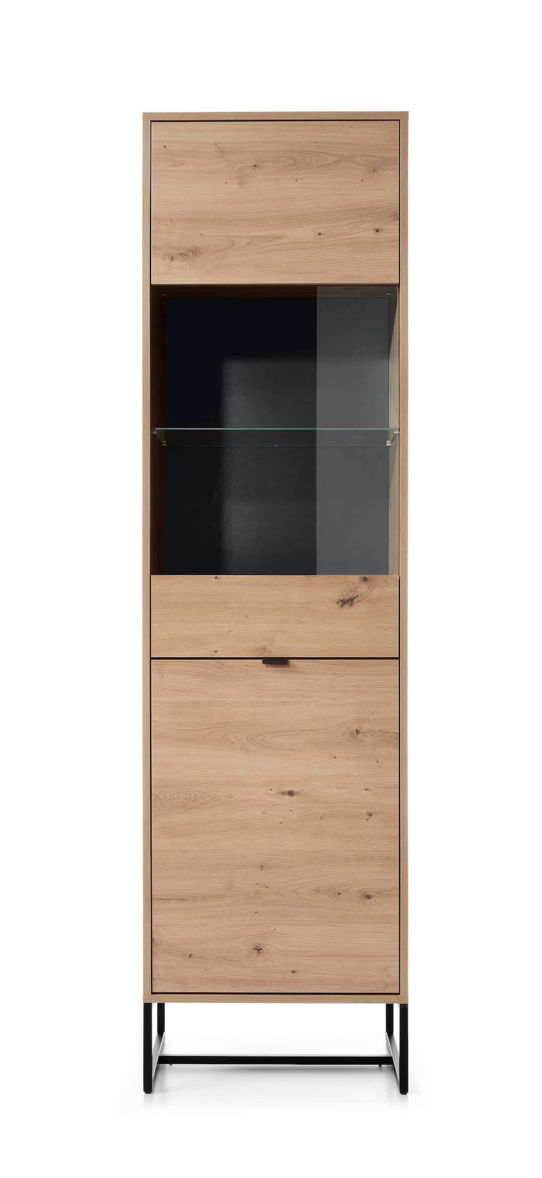 Amber Tall Display Cabinet 53cm Oak Artisan
