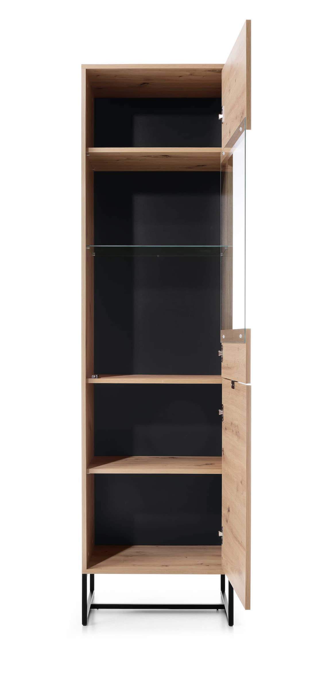 Amber Tall Display Cabinet 53cm Oak Artisan