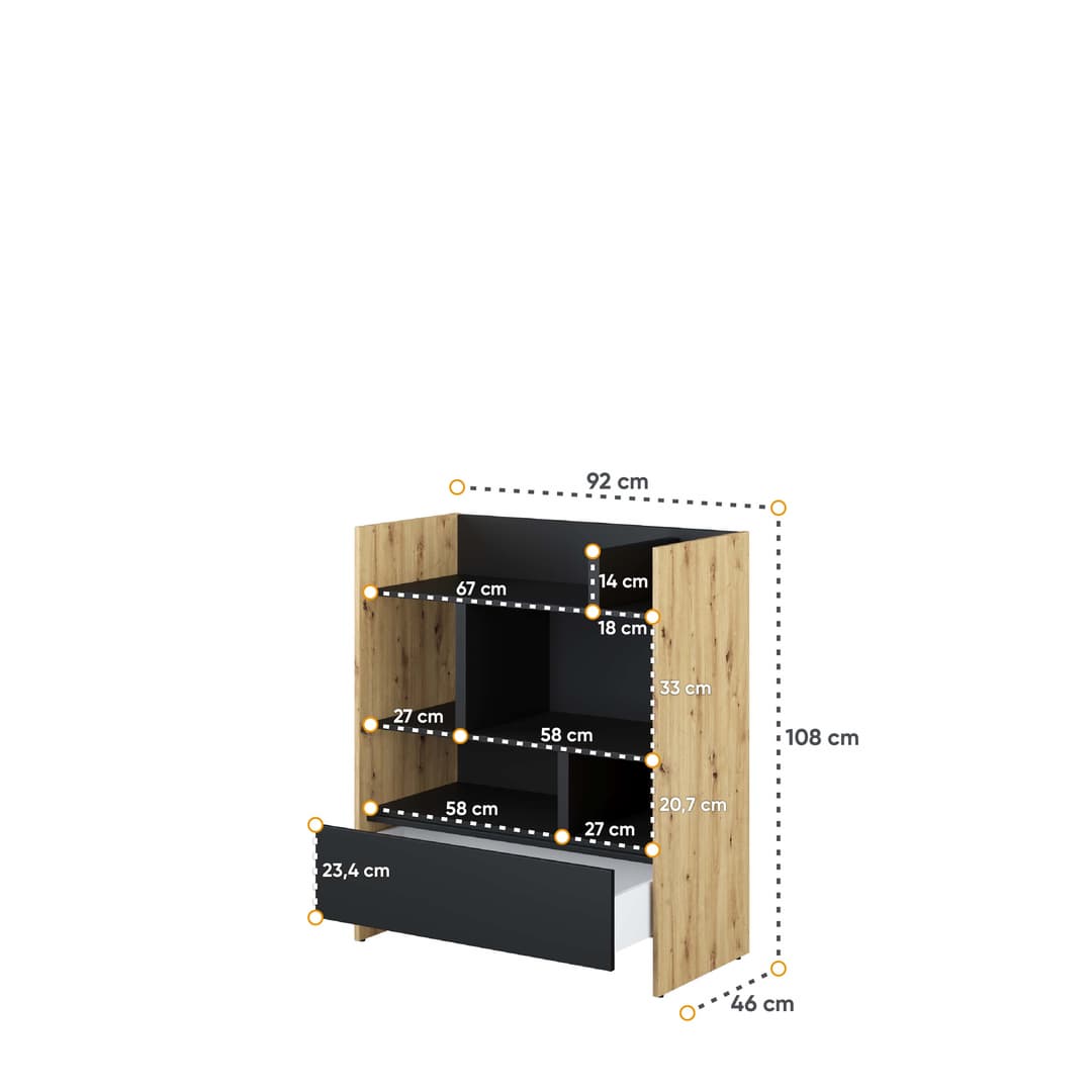 Bed Concept BC-23 Tall Storage Cabinet 44cm