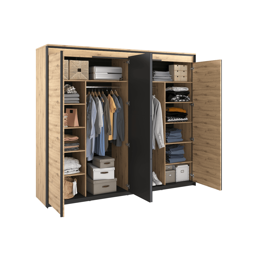Quant QS-05 Hinged Wardrobe 250cm Oak Artisan