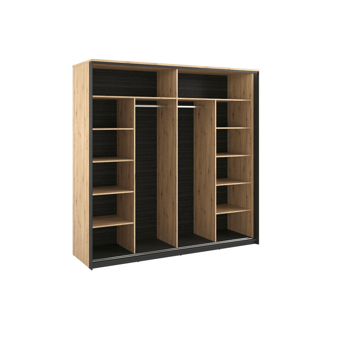 Quant QS-01 Sliding Door Wardrobe 220cm oak artisan