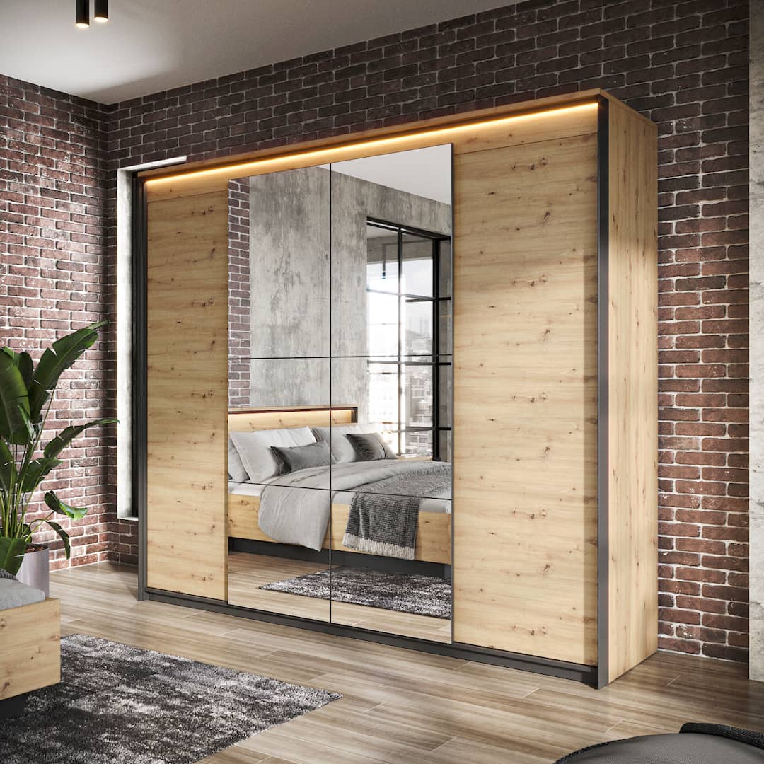 Quant QS-05 Hinged Wardrobe 250cm Oak Artisan