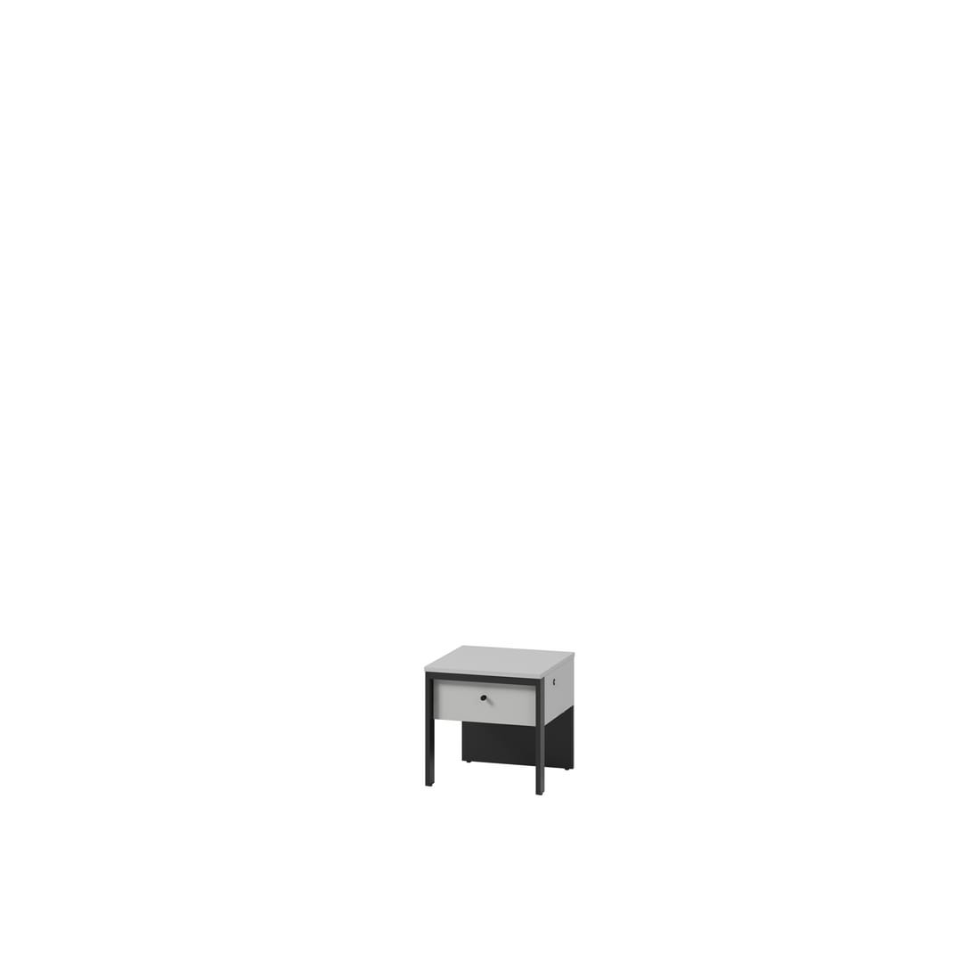 Gris Bedside Table 40cm Grey & Black