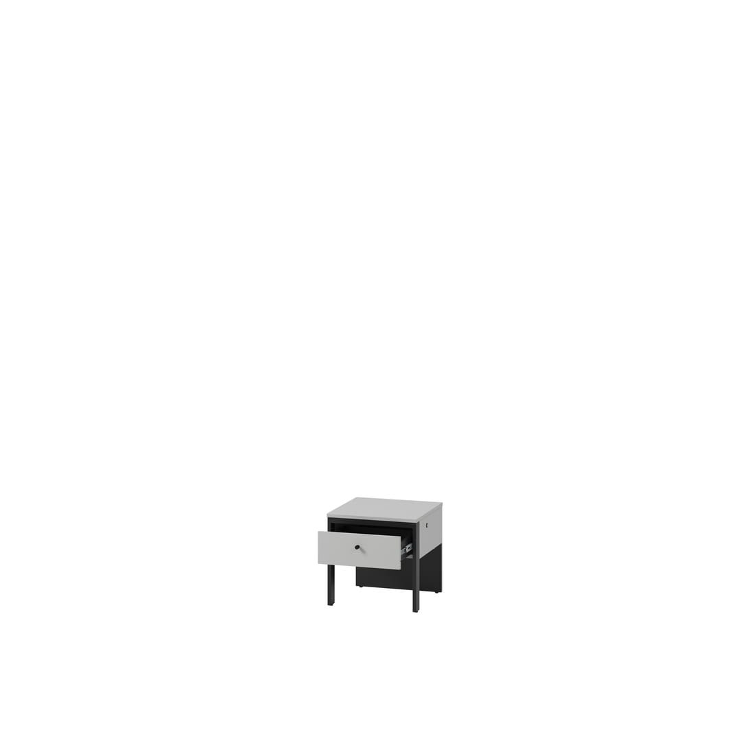 Gris Bedside Table 40cm Grey & Black