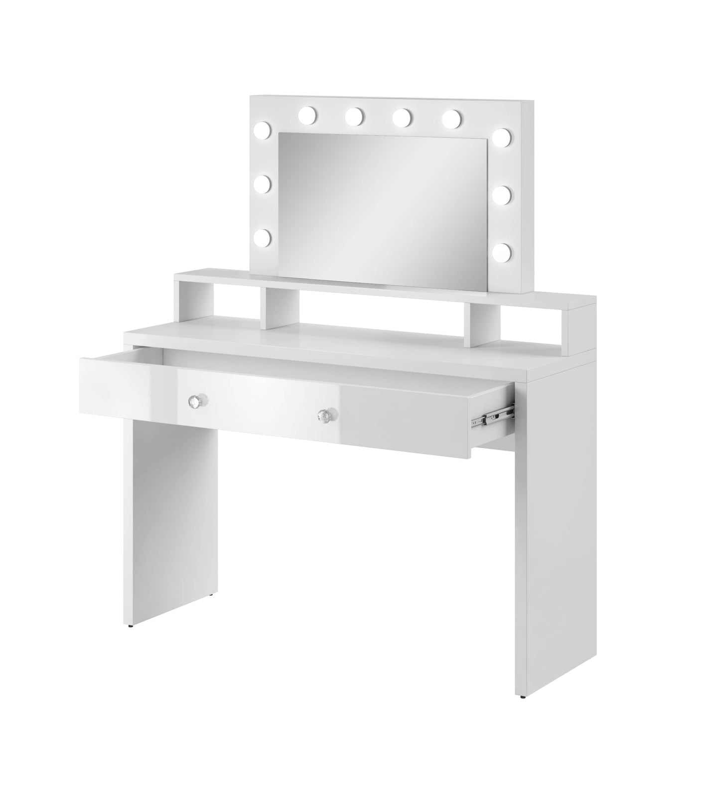 Aria Dressing Table With Mirror White Gloss White Matt