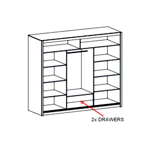 Havana ID-11 Sliding Door Wardrobe 250cm white grey