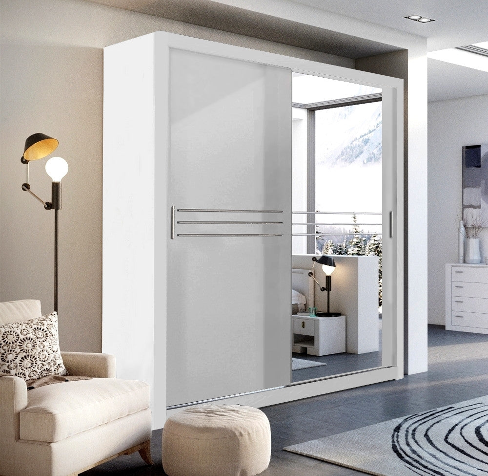 Havana ID-12 Sliding Door Wardrobe 203cm in White Matt