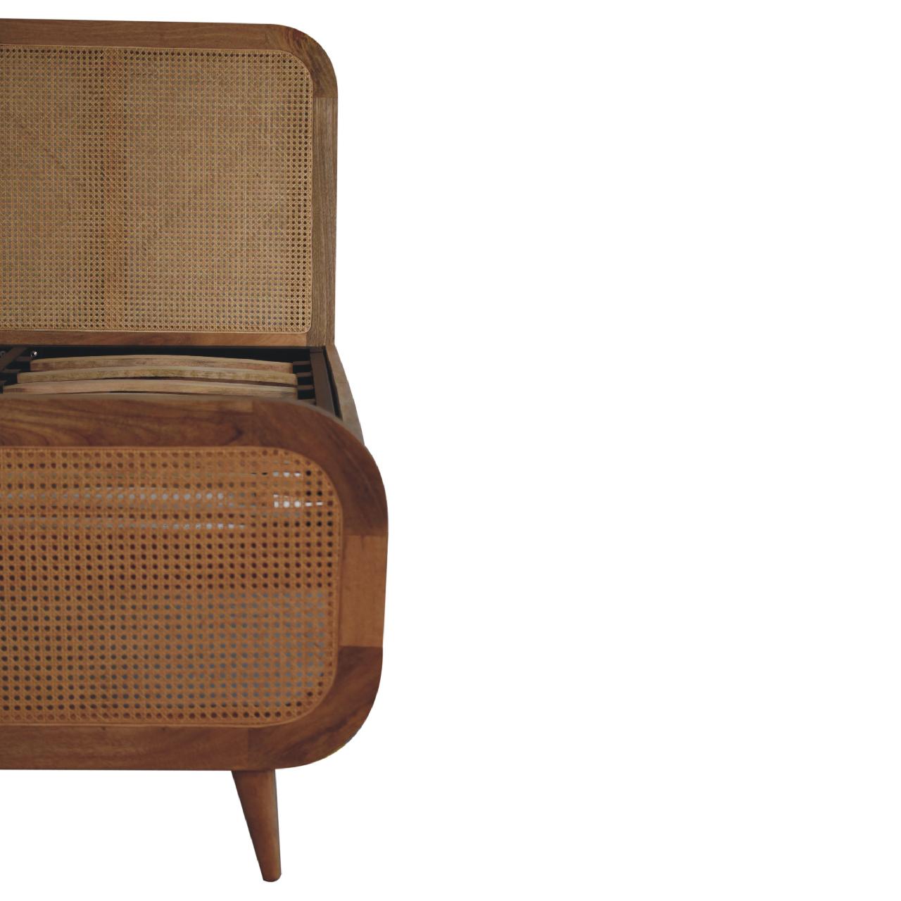 Rattan Bed. 109% Solid Wood Mango