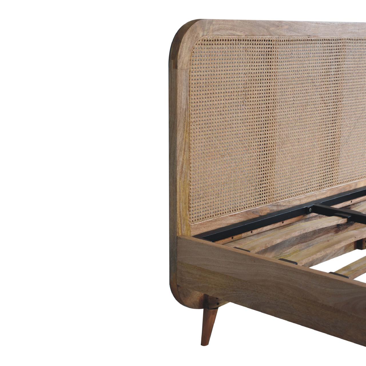 Rattan Bed. 109% Solid Wood Mango