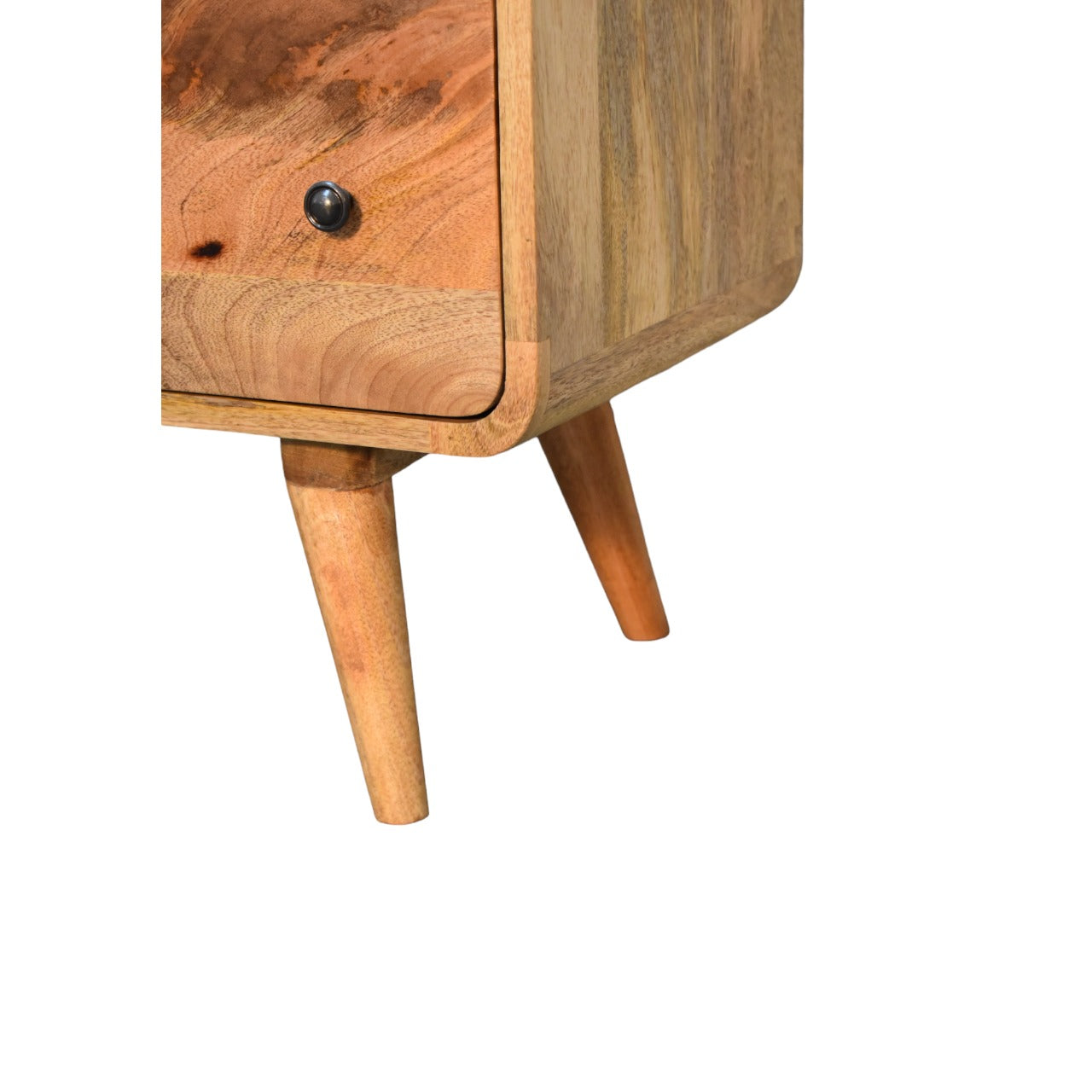 Large Curved Oak-ish Chest. Solid Wood Mango