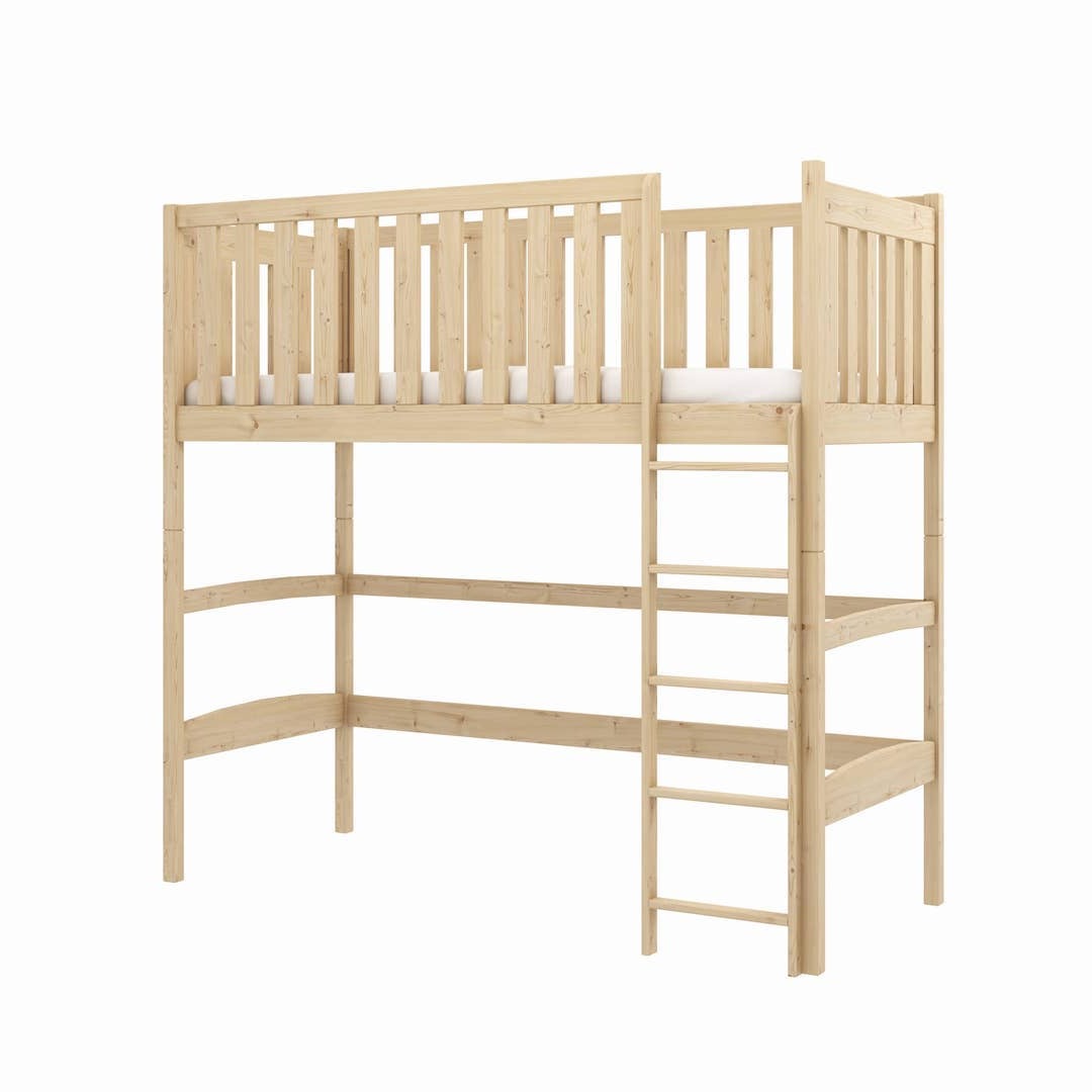 Laura Loft Bed pine grey white