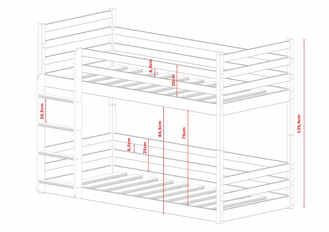 Wooden Bunk Bed Mini Solid Pinewood