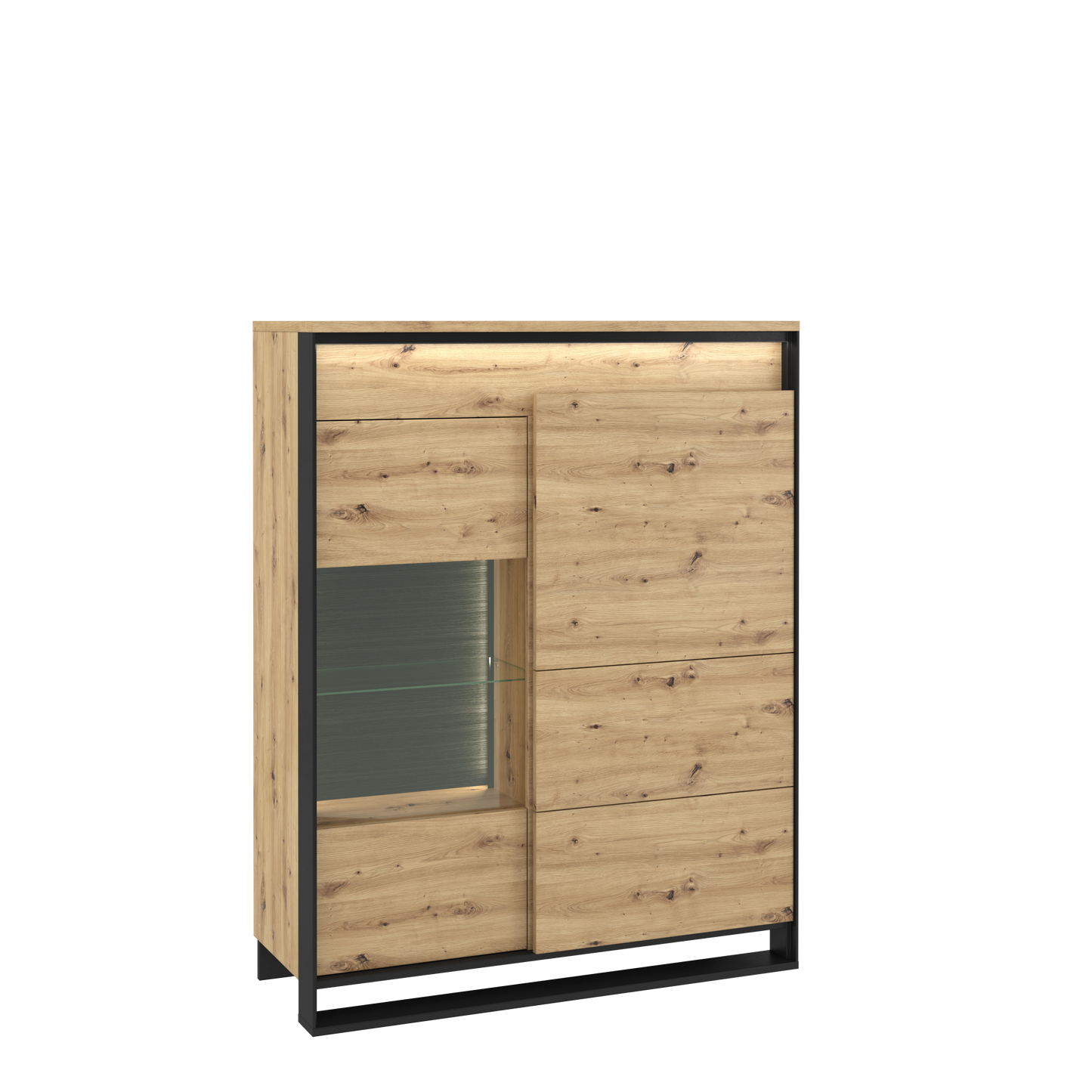 Quant 2 Doors Display Cabinet Oak Artisan