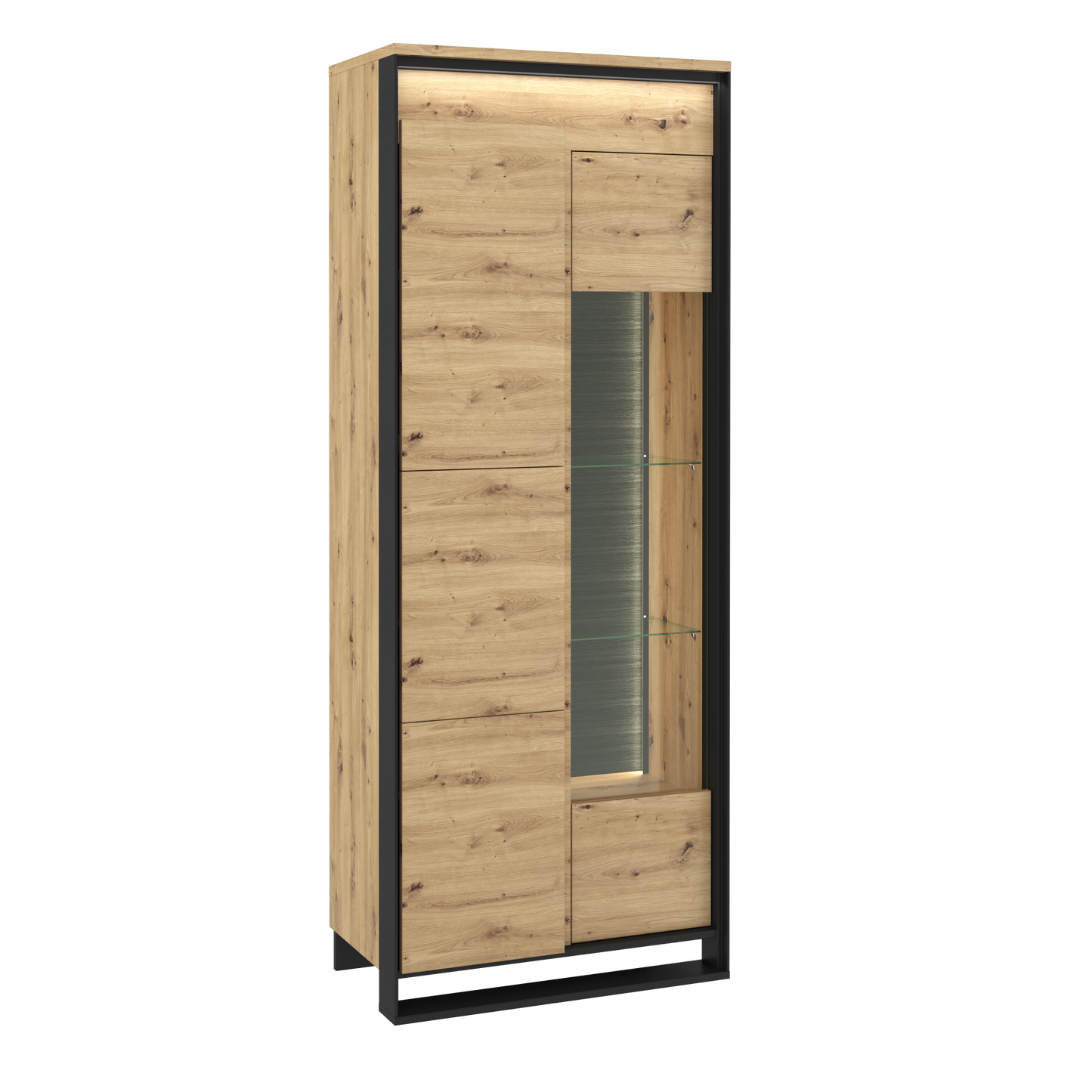 Quant Doors Tall Display Cabinet, oak artisan