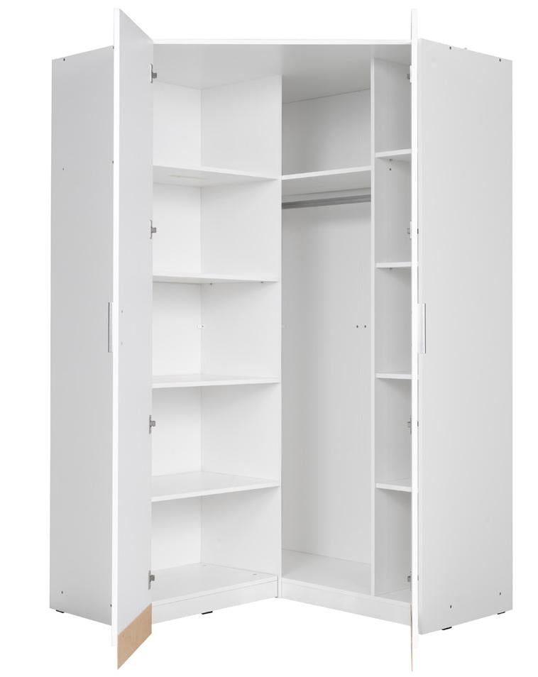 Snow 06 Corner Wardrobe 117cm white gloss