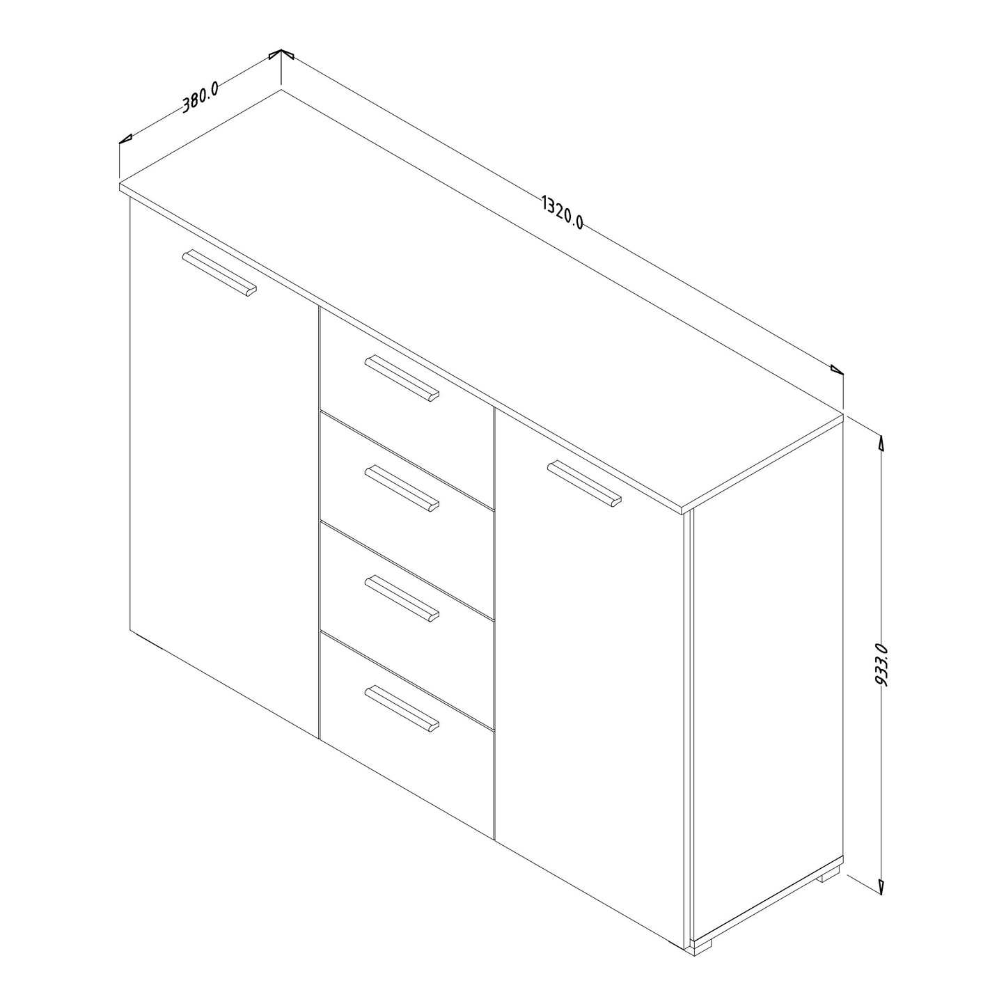 Beta Sideboard Oak Monastery & Black