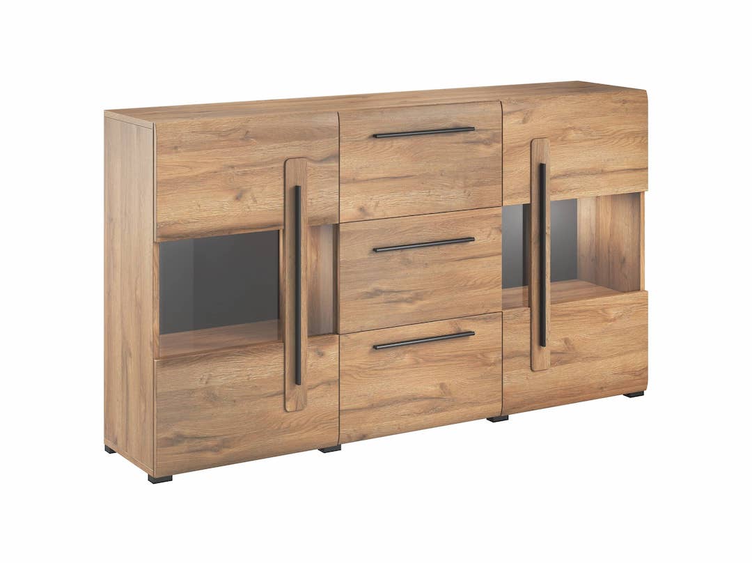 Tulsa 28 Display Sideboard Cabinet white gloss oak grandson