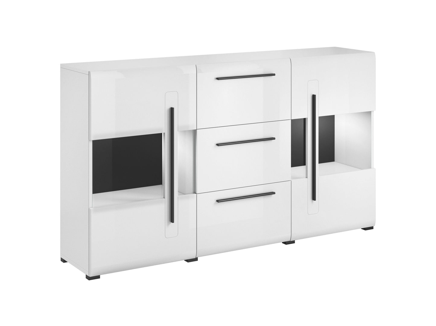 Tulsa 28 Display Sideboard Cabinet white gloss oak grandson