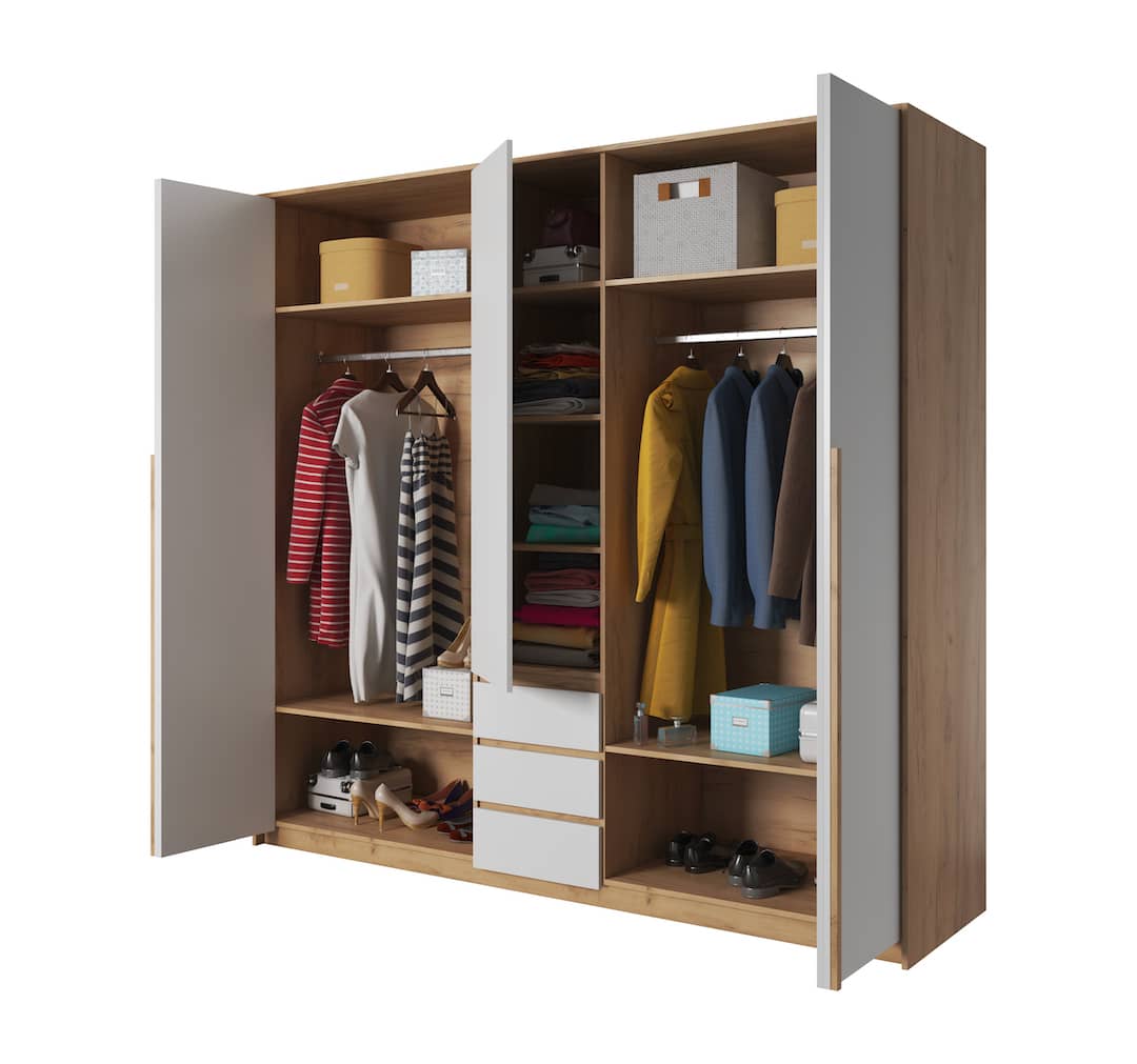 Xelo Hinged Door Wardrobe 225cm white