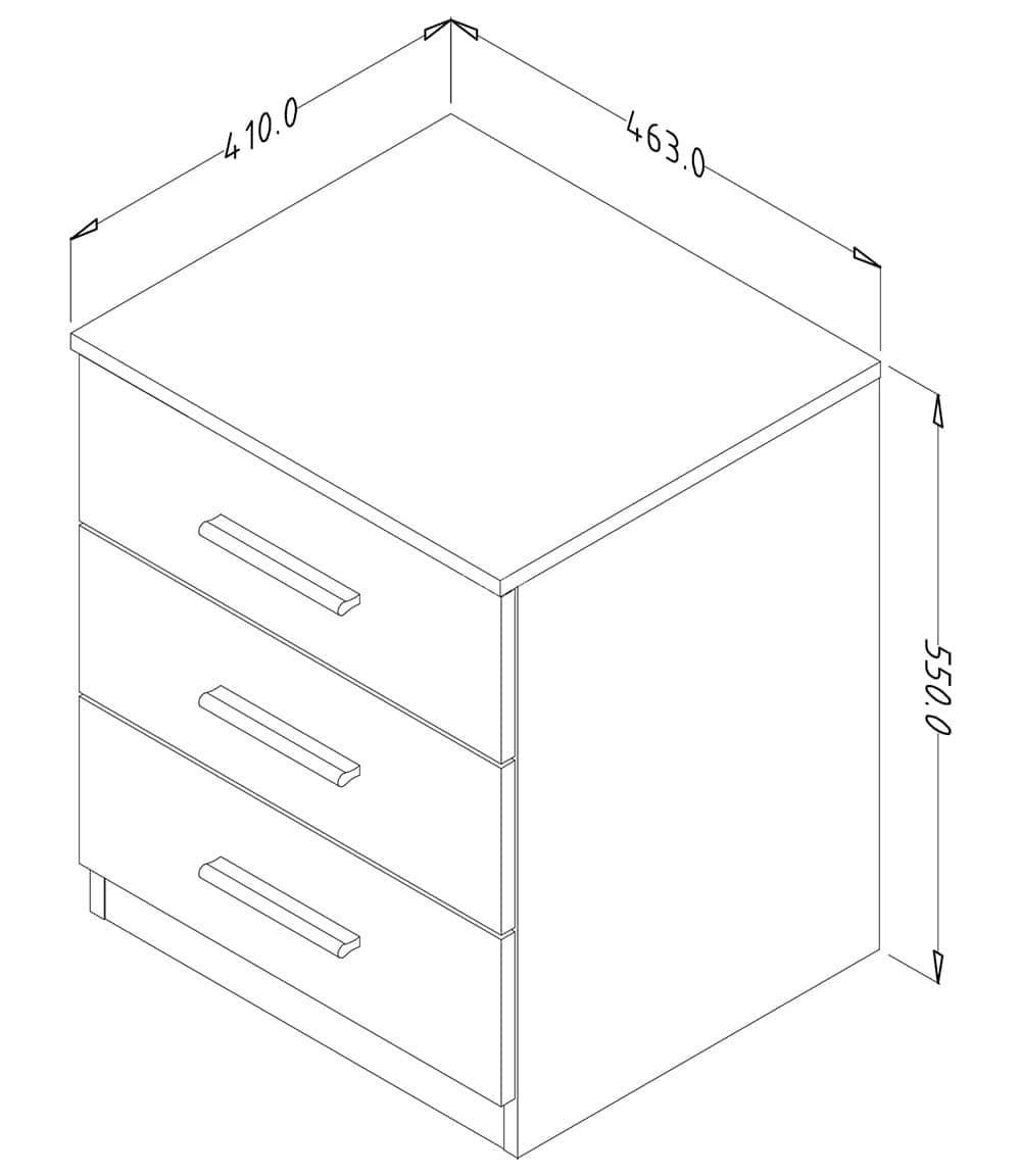 Beta Bedside Cabinet Oak Monastery & Black