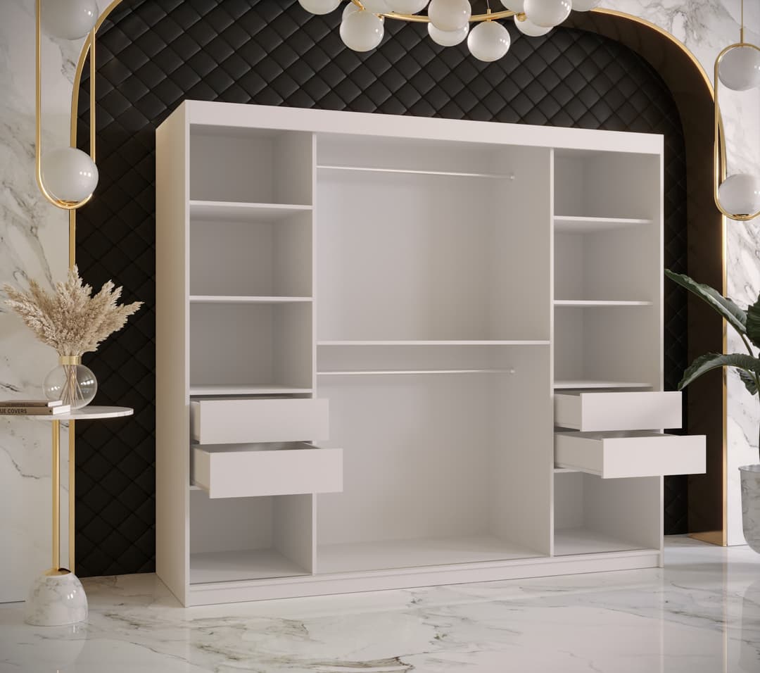 Ramiro II Sliding Door Wardrobe 200cm white black