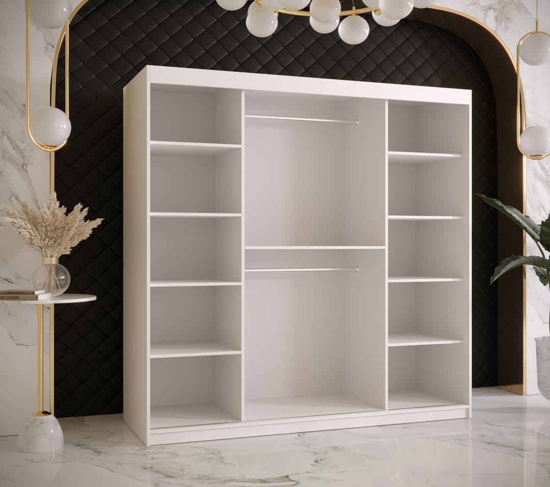Ramiro I Sliding Door Wardrobe 180cm white black