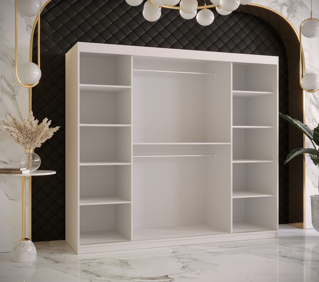 Ramiro II Sliding Door Wardrobe 200cm white black