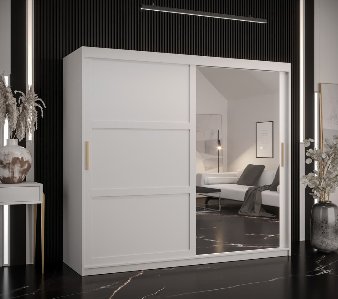 Ramiro II Sliding Door Wardrobe 200cm white black