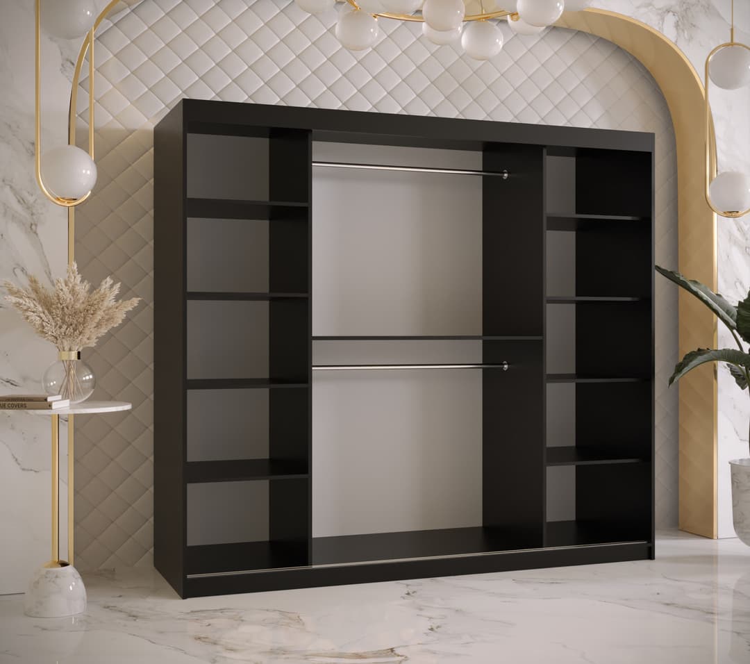 Ramiro II Sliding Door Wardrobe 200cm white black