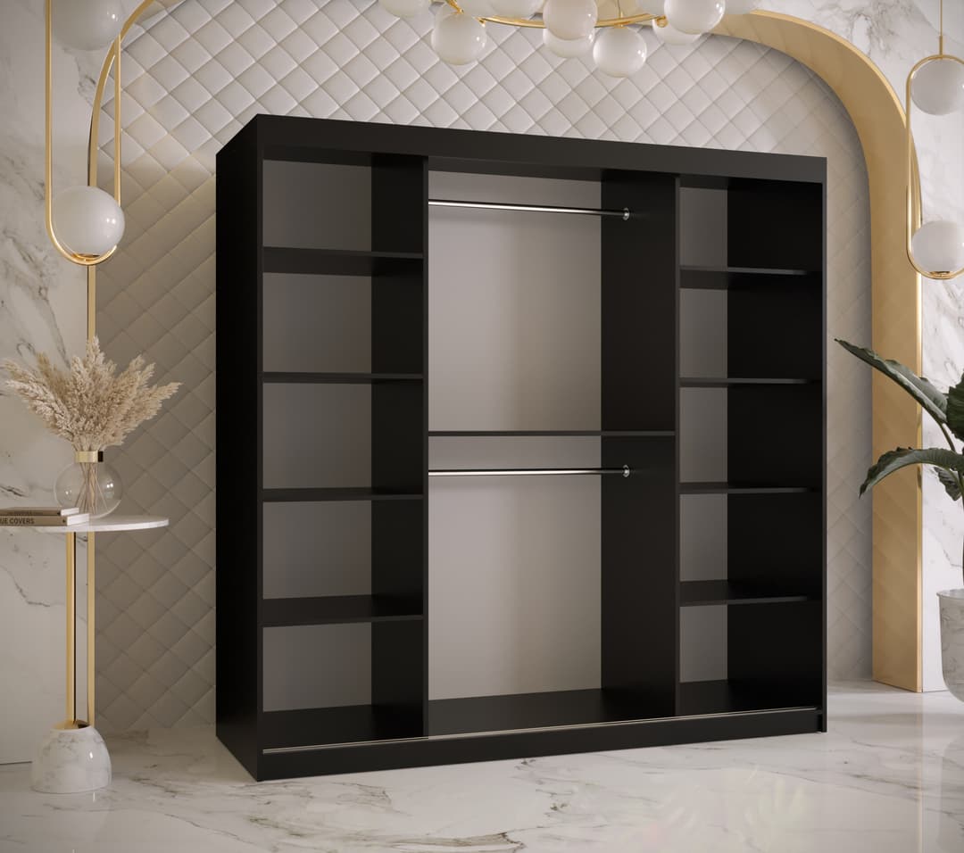 Ramiro I Sliding Door Wardrobe 180cm white black