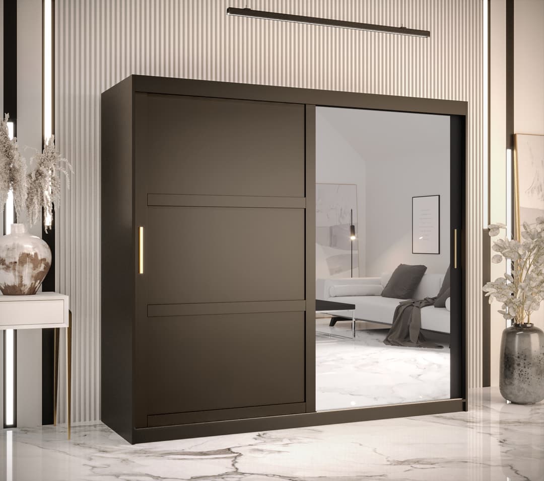 Ramiro II Sliding Door Wardrobe 200cm white black