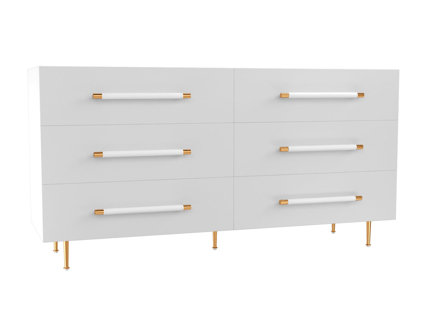 Trident 6 Drawer Dresser White Black