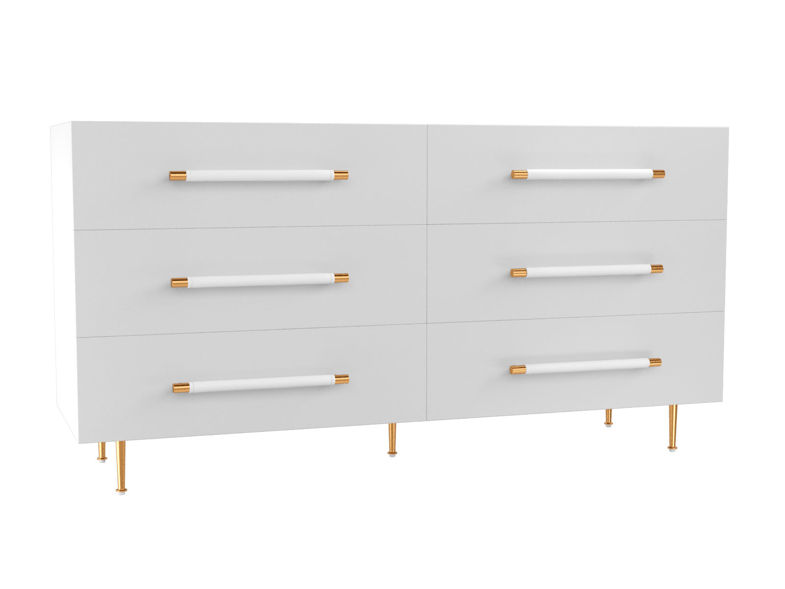 Trident 6 Drawer Dresser White Black