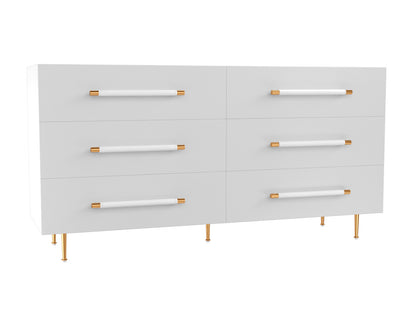 Trident 6 Drawer Dresser White Black
