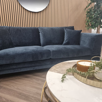 Aluxo Lenox Sofa Range in Aegean Blue Velvet 2 and 3 seater