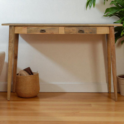 2 Drawer Nordic Writing Desk. 100% Solid Mango Wood