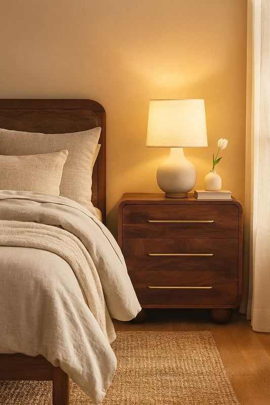 3-Drawer Rounded Chest. 100% Solid Mango Wood